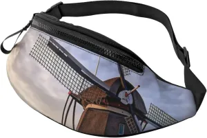 Traditional Windmill Fanny Pack for Man Women Waist Bag Adjustable Belt Casual Chest Bag Bum Bags for Travel Sports Running Hiking Waist Packs