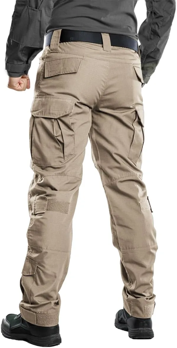 TRGPSG Men's Hiking Pants, Ripstop Camo Cargo Pants, Multi-Pocket Casual Work Pants