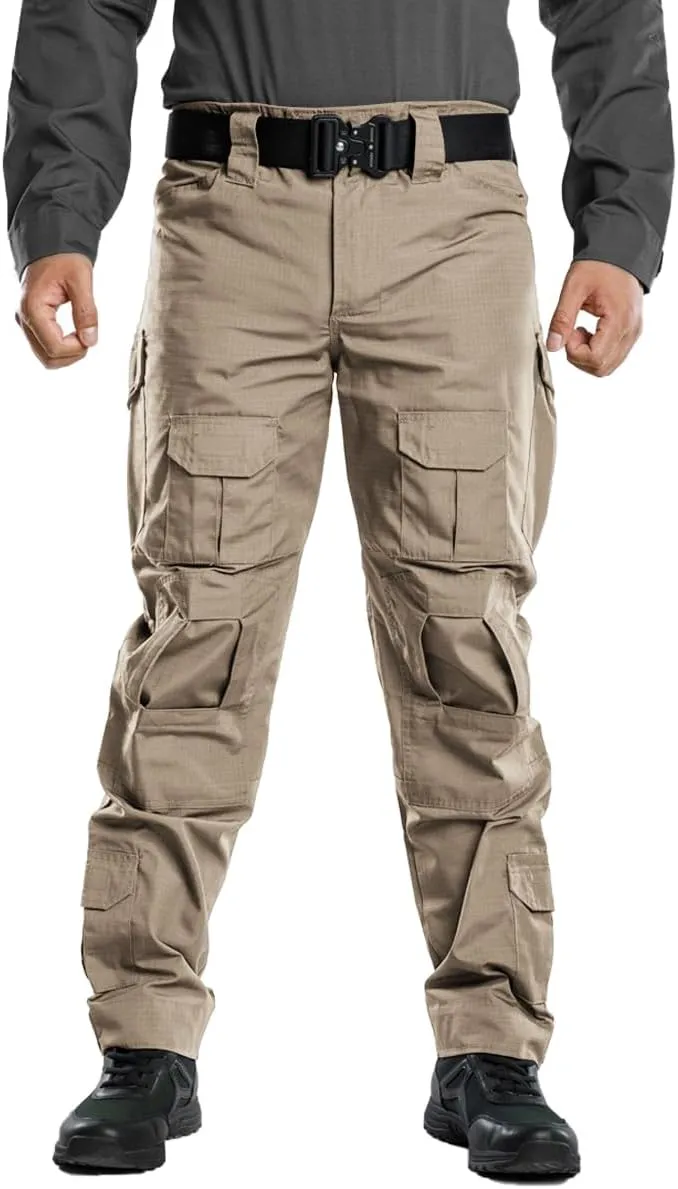 TRGPSG Men's Hiking Pants, Ripstop Camo Cargo Pants, Multi-Pocket Casual Work Pants