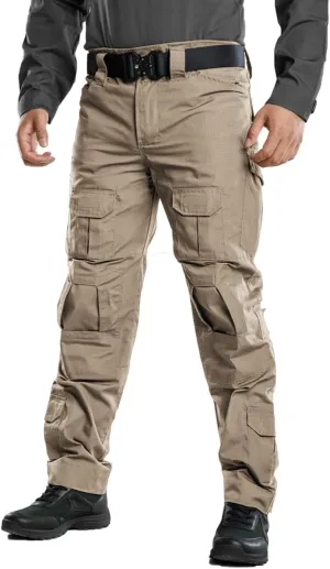 TRGPSG Men's Hiking Pants, Ripstop Camo Cargo Pants, Multi-Pocket Casual Work Pants