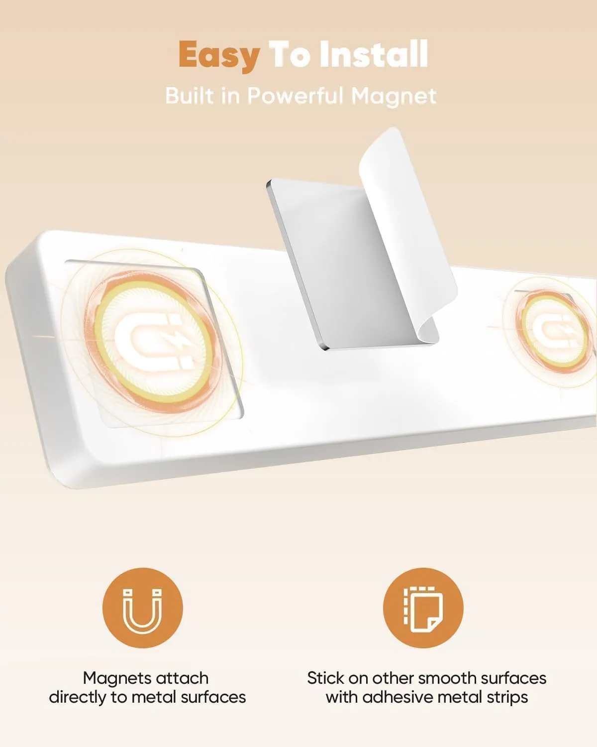 Under Cabinet Lighting, 3 Color Temperatures Motion Sensor Light Indoor, USB Rechargeable Battery Operated Closet Lights, Wireless Dimmable LED Cabinet Lights, Under Counter Light for Kitchen (2 Pack)