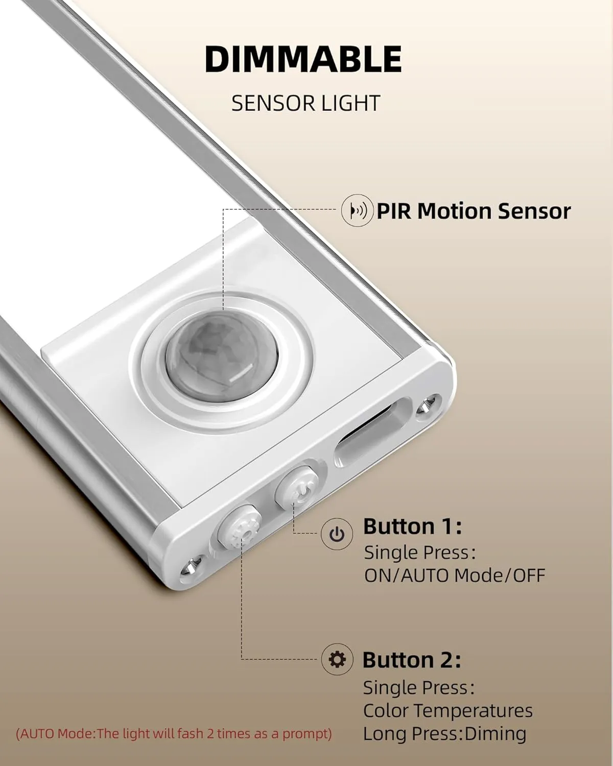 Under Cabinet Lighting, LED Motion Sensor Light Indoor, Rechargeable Closet Lights Battery Operated, Dimmable Under Cabinet Lights with 3 Color Temps, Wireless Under Counter Lights for Kitchen(6Pack)