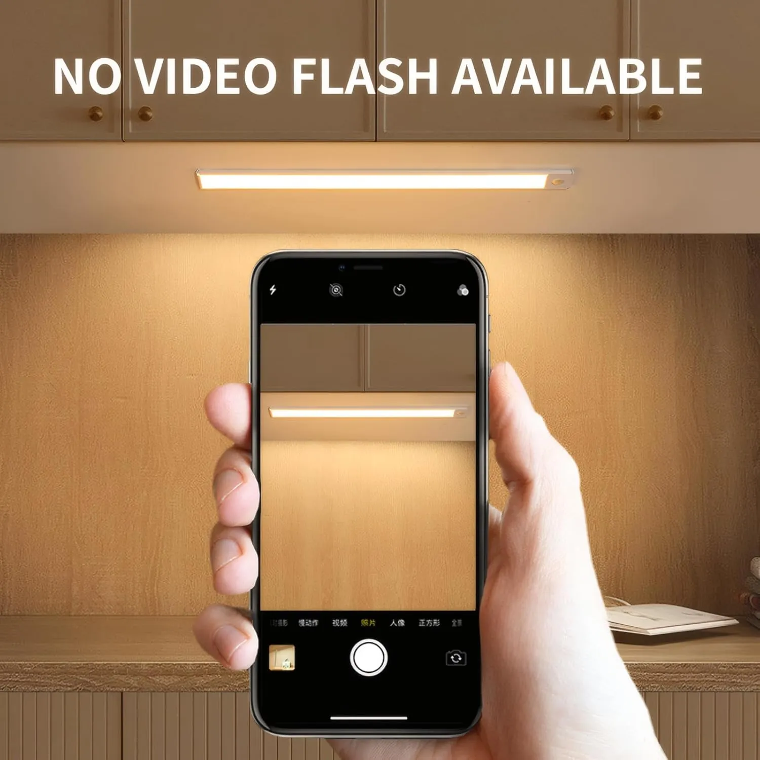 Under Cabinet Lighting Wireless, LED Under Counter Lights for Kitchen 2400mAh, Motion Activated Under Cabinet Lights with 3 Color Temps, USB Rechargeable Indoor Kitchen Fixtures (1 Pack, 8 inches)