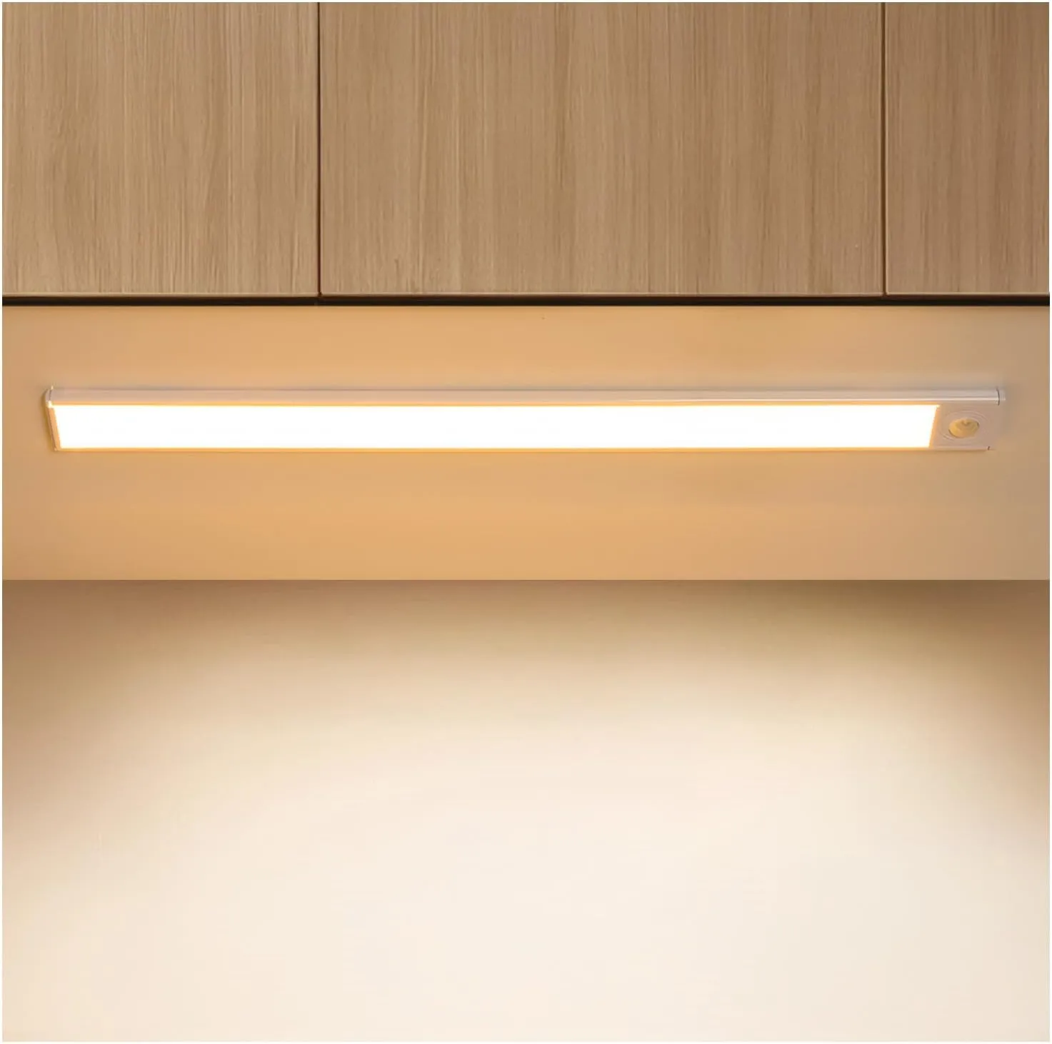 Under Cabinet Lighting Wireless, LED Under Counter Lights for Kitchen 2400mAh, Motion Activated Under Cabinet Lights with 3 Color Temps, USB Rechargeable Indoor Kitchen Fixtures (1 Pack, 8 inches)