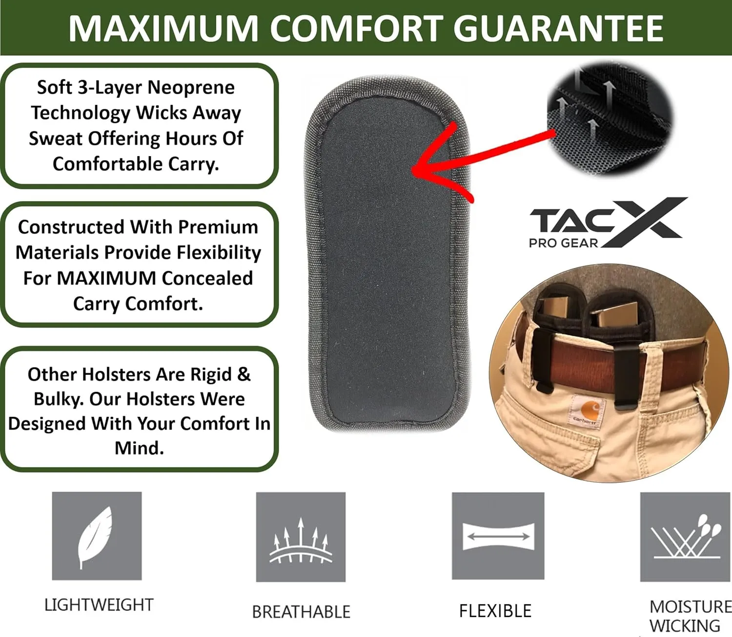 Universal IWB Magazine Holster Carrier | Inside The Waistband Mag Pouch | Single and Double Stack Magazine Concealment Holder for 9mm/.40/.45/.380 | Pepper Spray, Flashlight, Knife