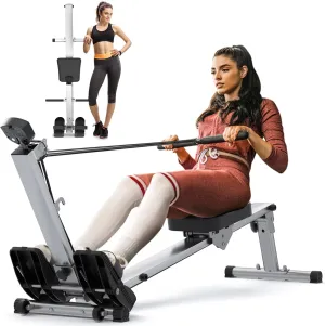 Upgraded Version Rowing Machine for Home Use, Rowing Machine Foldable Rower with Adjustable Resistance, Hyper-Quiet Rower Machine Supports 300LBS