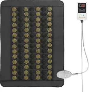 UTK Far Infrared Heating Pad, 98 Tourmaline Stone Heating Pad for Back Pain Relief, FSA HSA Eligible, Birthday Gifts for Mom Dad Family, Auto Shut Off, Memory Function, with Carry Bag, 21'' x 31''