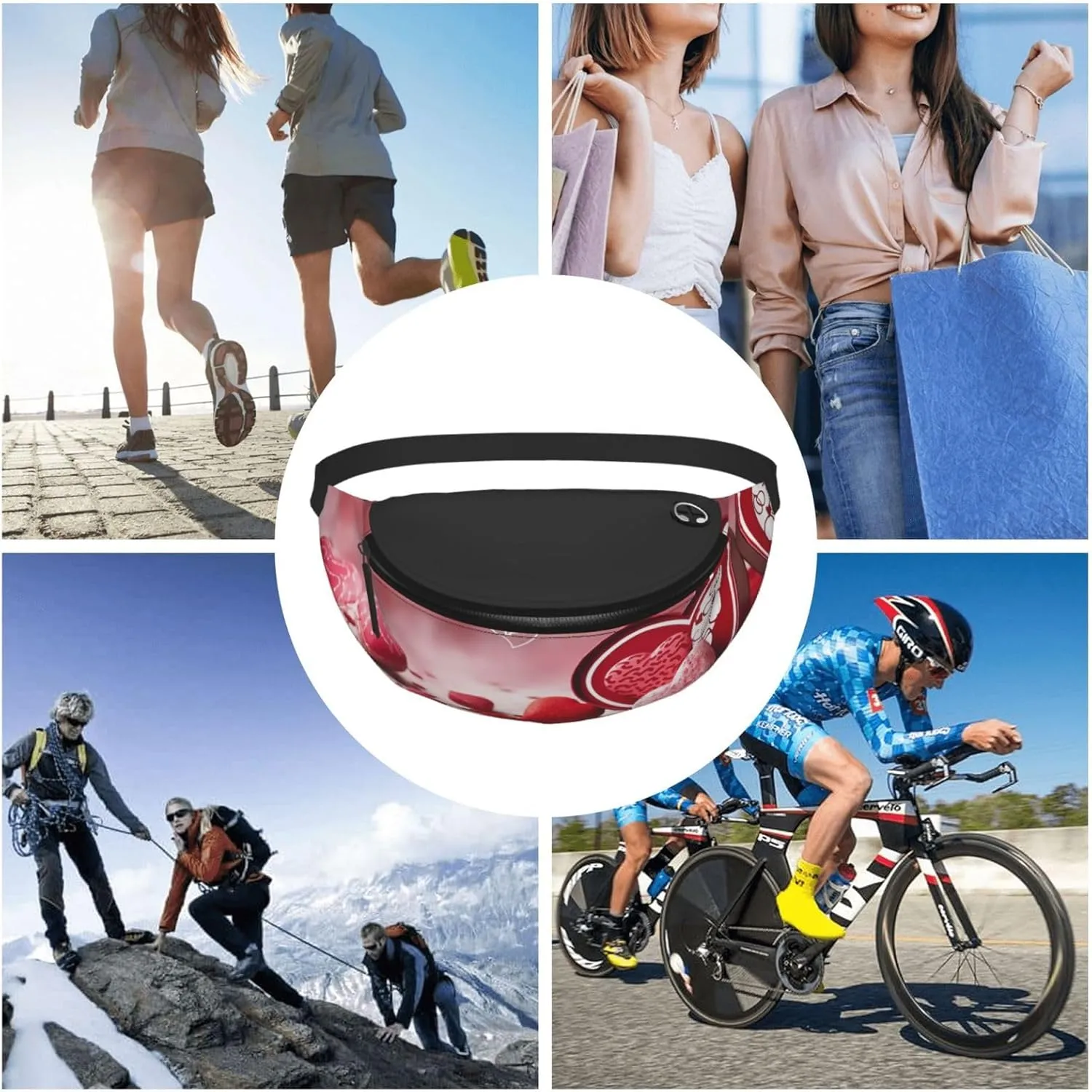 Valentine Day Fanny Pack for Man Women Waist Bag Adjustable Belt Casual Chest Bag Bum Bags for Travel Sports Running Hiking Waist Packs