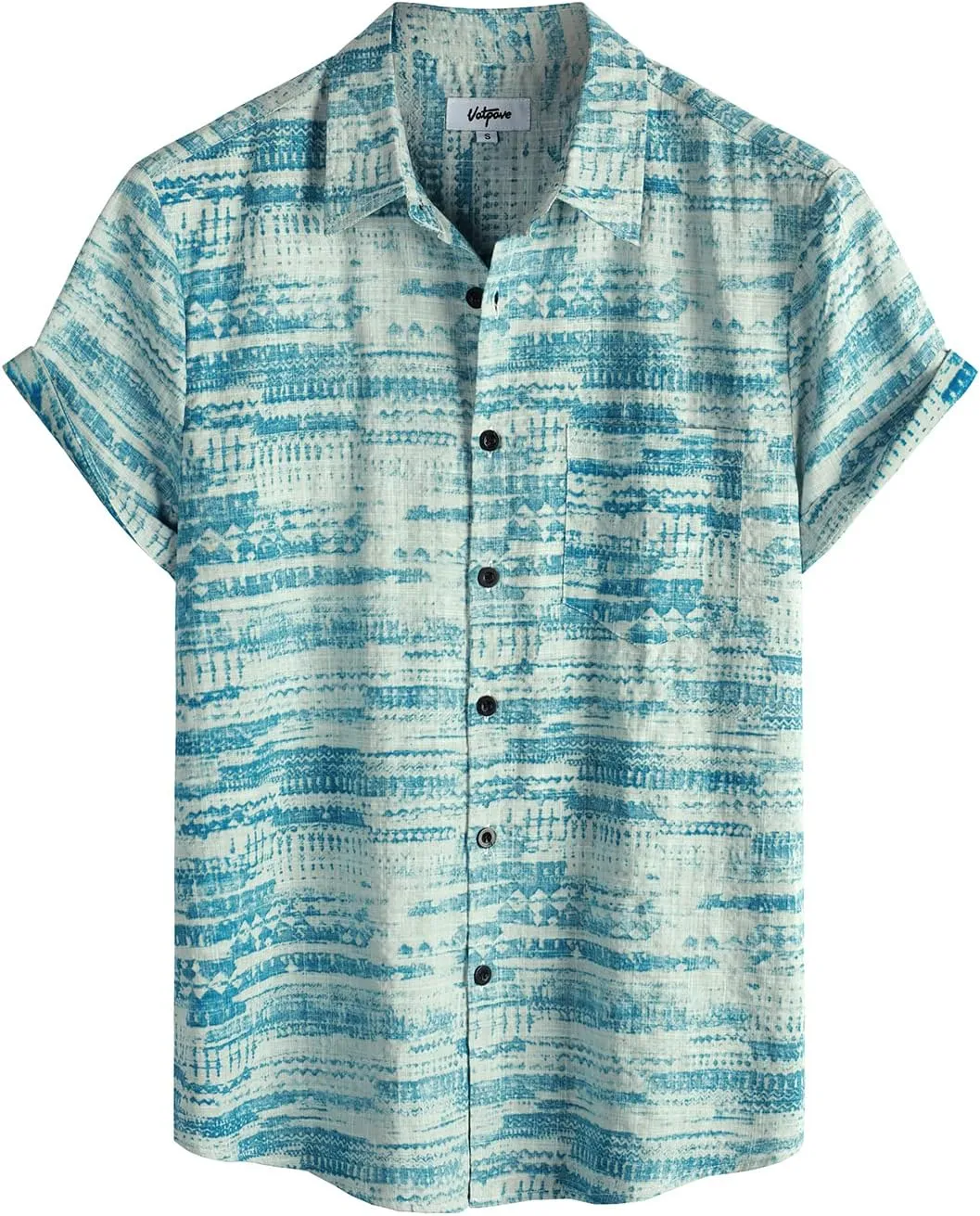 VATPAVE Mens Front Pocket Hawaiian Shirts Casual Floral Shirts Short Sleeve Button Down Beach Tropical Shirts