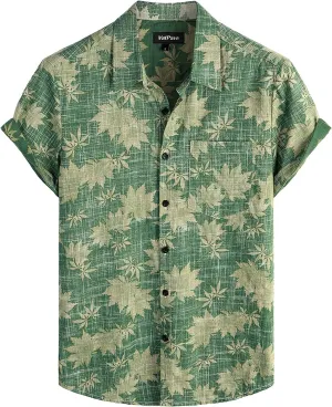 VATPAVE Mens Front Pocket Hawaiian Shirts Casual Floral Shirts Short Sleeve Button Down Beach Tropical Shirts
