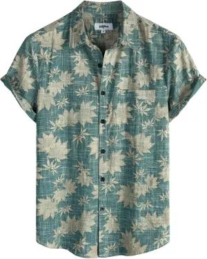VATPAVE Mens Front Pocket Hawaiian Shirts Casual Floral Shirts Short Sleeve Button Down Beach Tropical Shirts