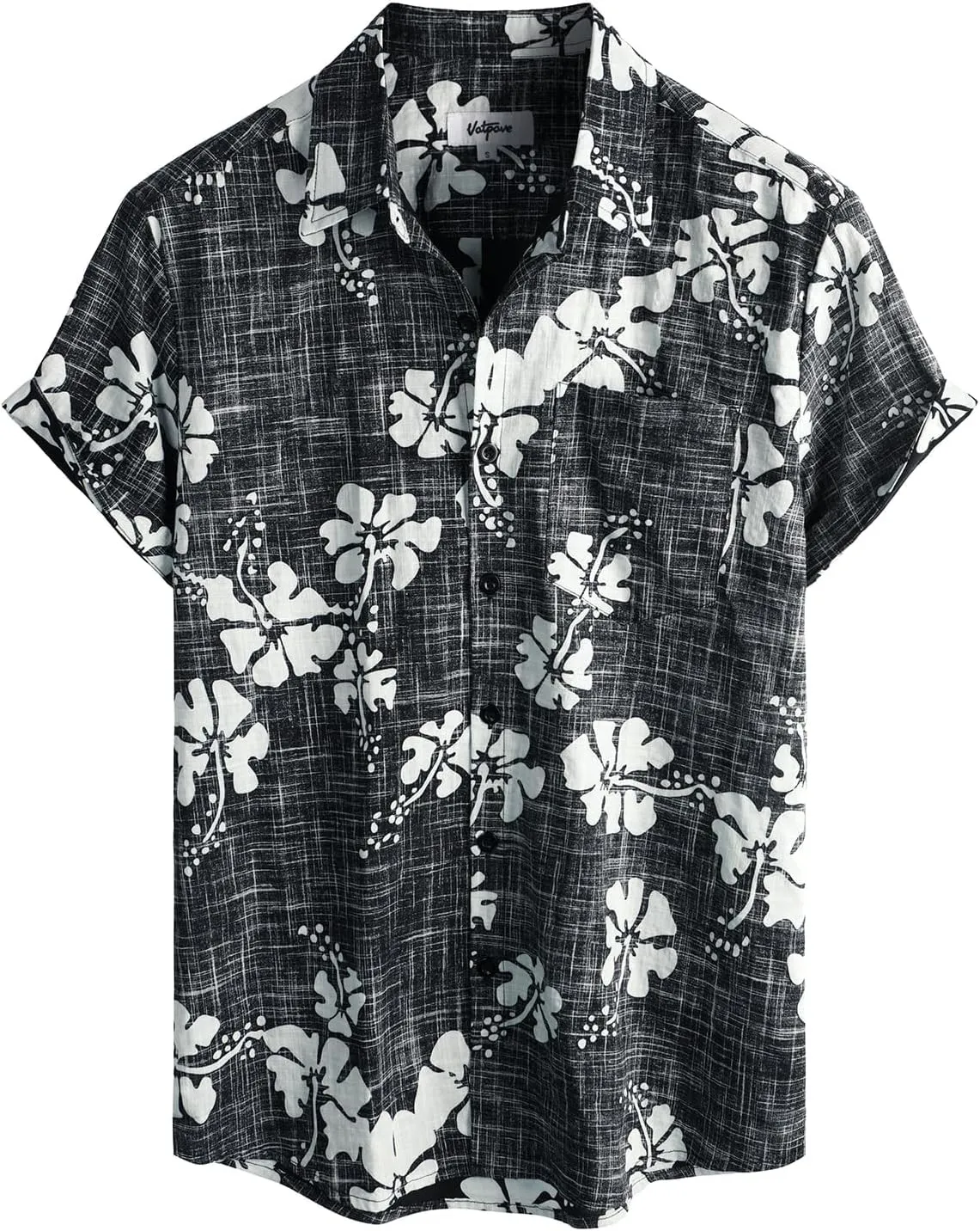 VATPAVE Mens Front Pocket Hawaiian Shirts Casual Floral Shirts Short Sleeve Button Down Beach Tropical Shirts