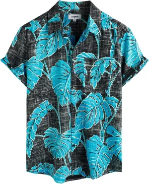 VATPAVE Mens Front Pocket Hawaiian Shirts Casual Floral Shirts Short Sleeve Button Down Beach Tropical Shirts