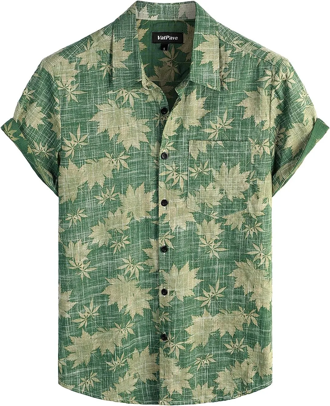 VATPAVE Mens Front Pocket Hawaiian Shirts Casual Floral Shirts Short Sleeve Button Down Beach Tropical Shirts