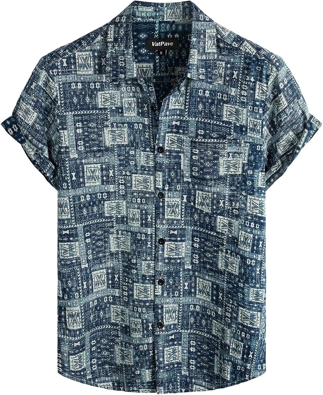 VATPAVE Mens Front Pocket Hawaiian Shirts Casual Floral Shirts Short Sleeve Button Down Beach Tropical Shirts