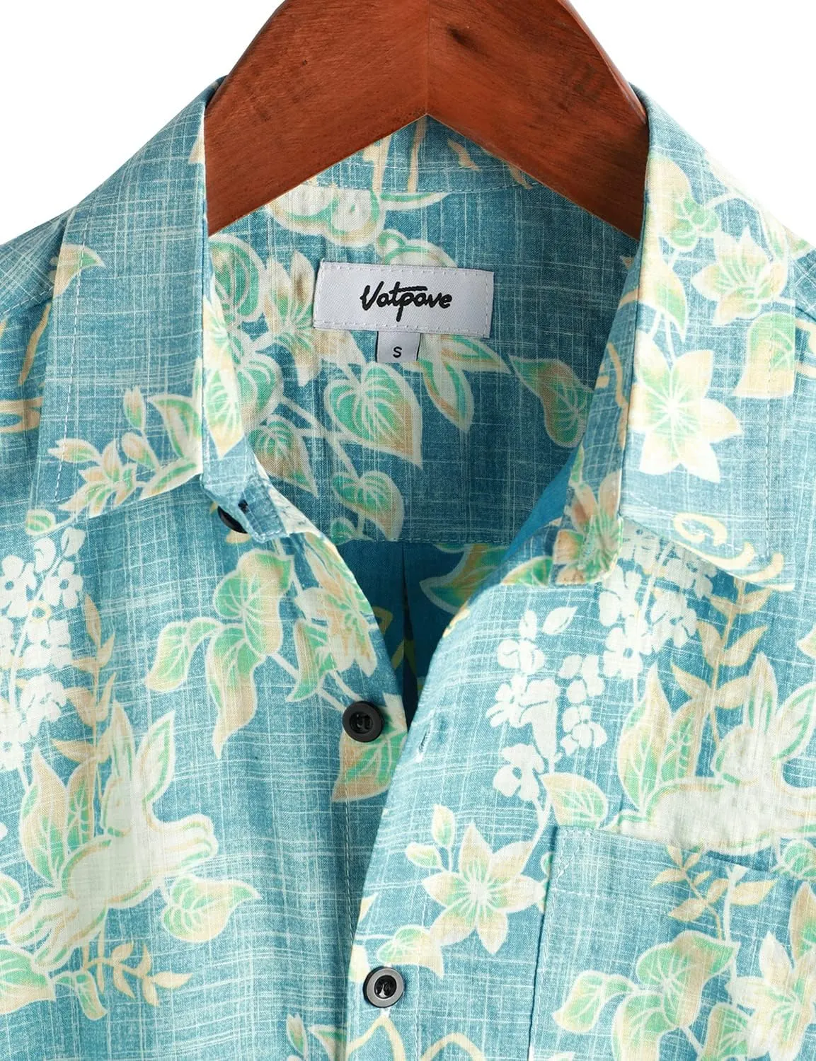 VATPAVE Mens Front Pocket Hawaiian Shirts Casual Floral Shirts Short Sleeve Button Down Beach Tropical Shirts