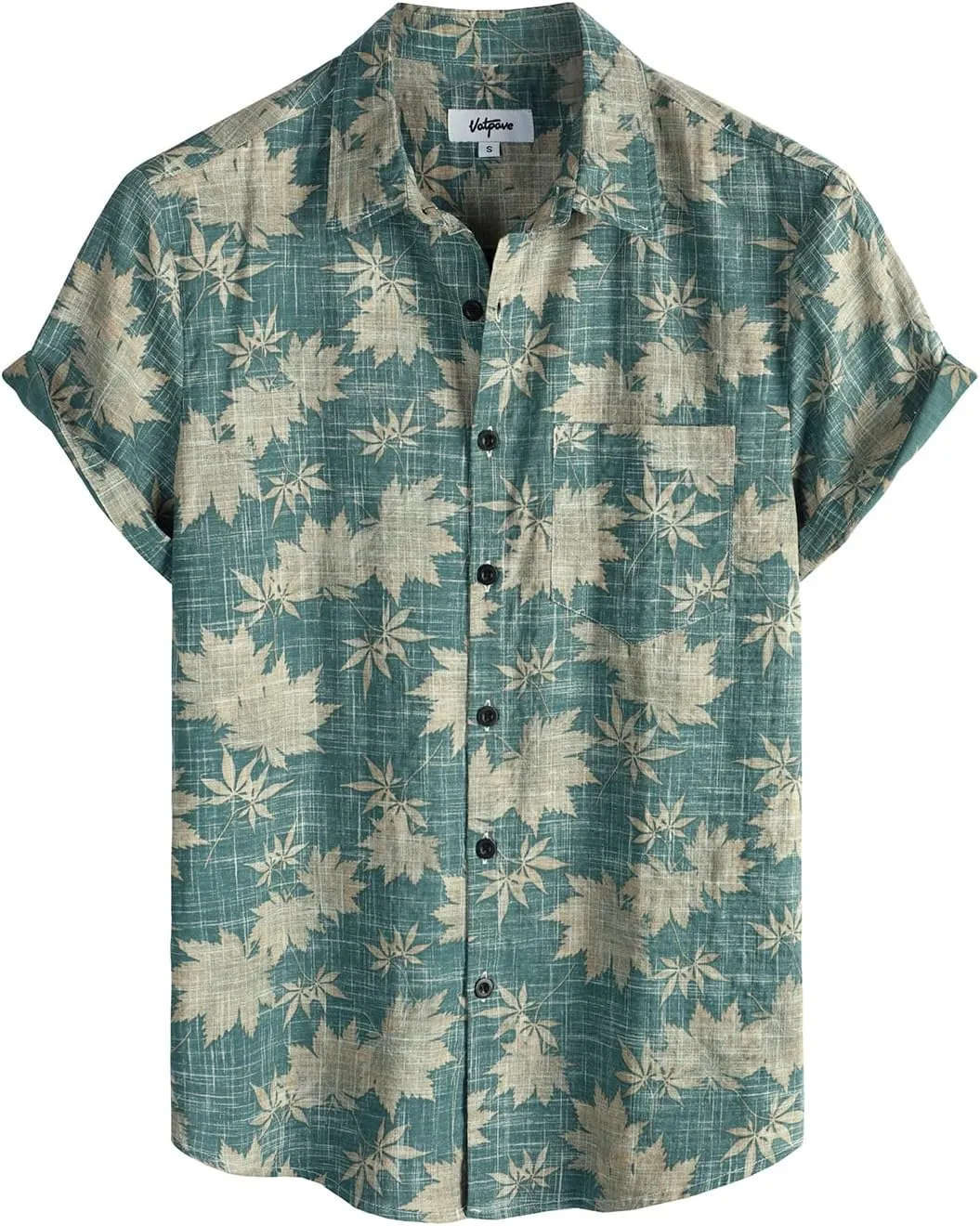 VATPAVE Mens Front Pocket Hawaiian Shirts Casual Floral Shirts Short Sleeve Button Down Beach Tropical Shirts
