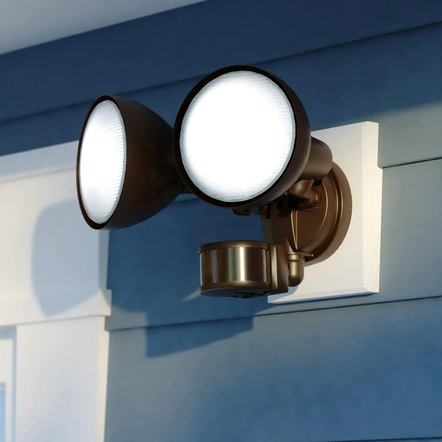 VAXCEL Bronze Motion Sensor Dusk to Dawn Outdoor Security Flood Light - 240 Degree Range - 85 Ft.