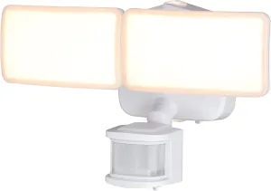 VAXCEL Merill White Integrated LED Motion Sensor Dusk to Dawn Outdoor Security Flood Light