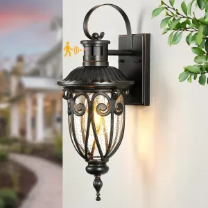 VIANIS Motion Sensor Outdoor Lights, Motion Lights for Outside Dusk to Dawn, Waterproof Porch Lights Outdoor, Oil Rubbed Bronze Exterior Lighting Fixtures for House, Porch, Garage, Doorway