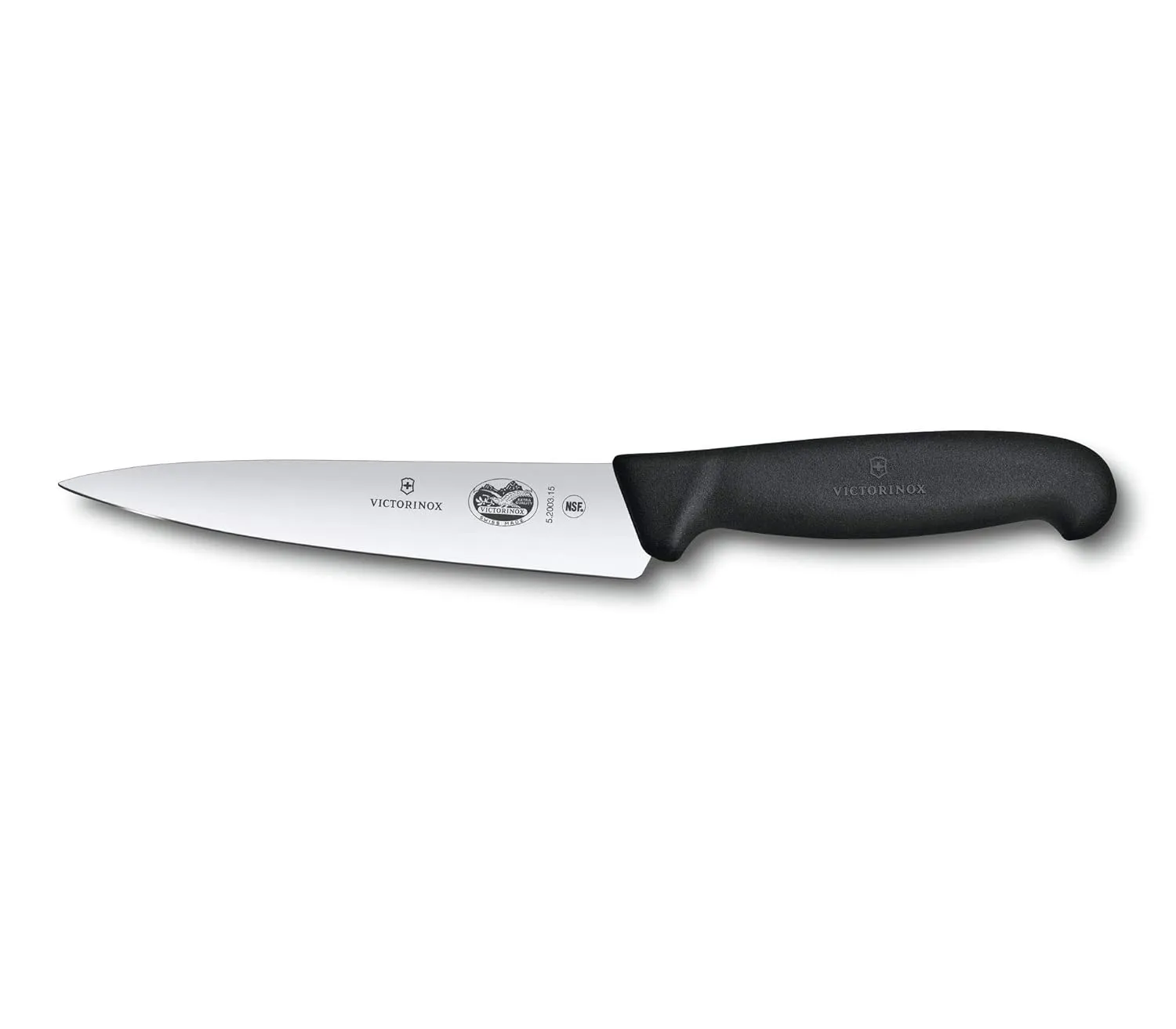 Victorinox Swiss Army 5.2003.15-X8 Fibrox Straight Chef's Knife Black 6 in