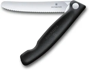 Victorinox Swiss Classic Foldable Paring Knife, Wavy Edge Black 4.3 in