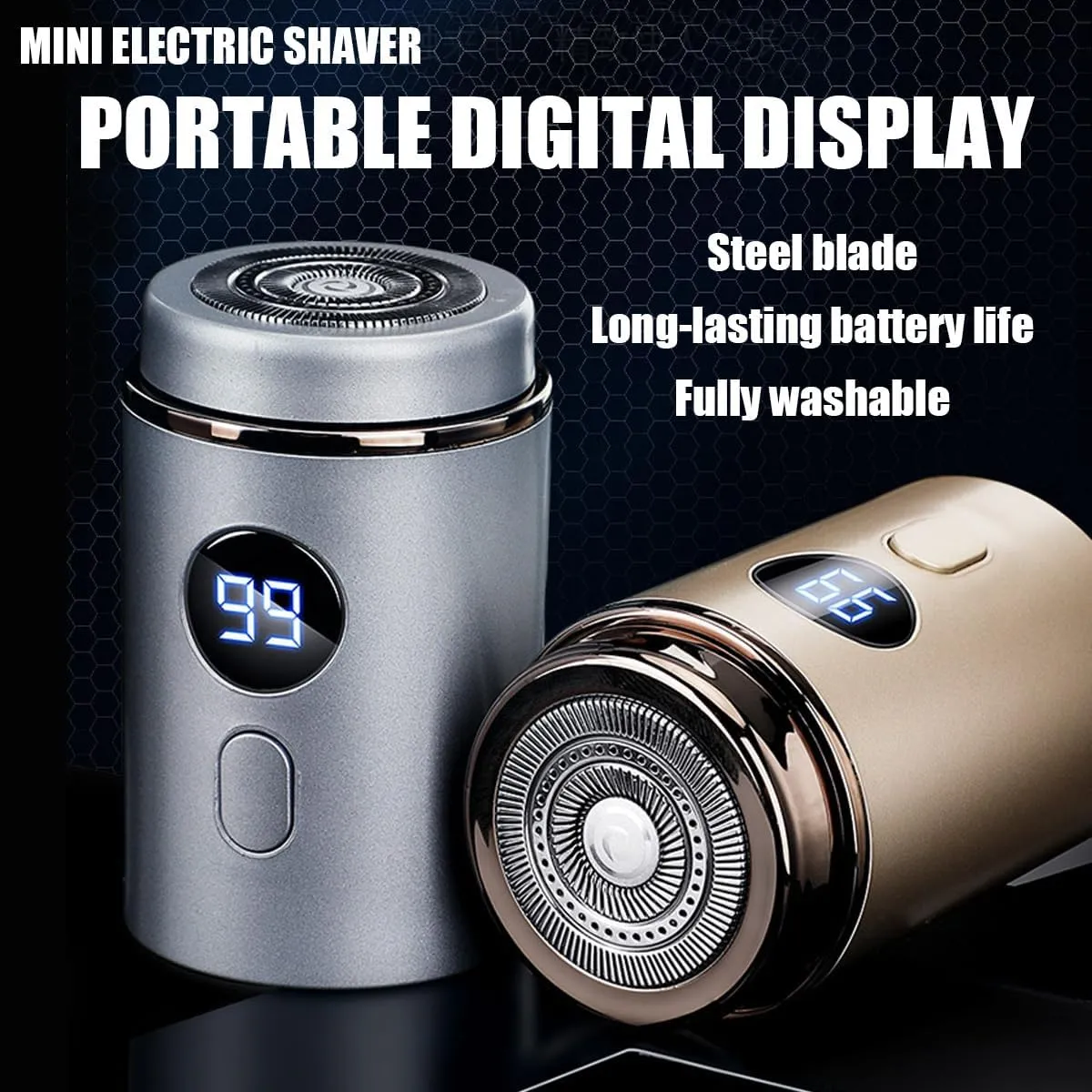 Vishopee Shaver, 2025 New Vishopee Mini Portable Electric Shaver, Vishopee Mini Shaver, Vishopee Mens Shaver, Vishopee Portable Shaver, USB Charging/IPX-7 Waterproof (Blue)