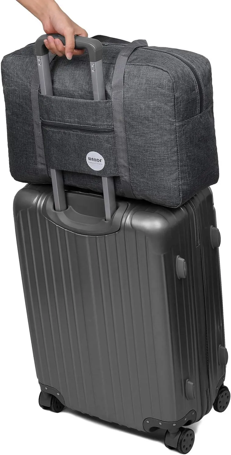 WANDF For Spirit Airlines Personal Item Bag 18x14x8 Travel Duffel Bag Underseat Foldable Carry-on Luggage for Women