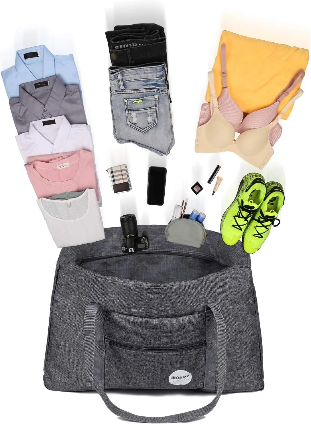 WANDF For Spirit Airlines Personal Item Bag 18x14x8 Travel Duffel Bag Underseat Foldable Carry-on Luggage for Women