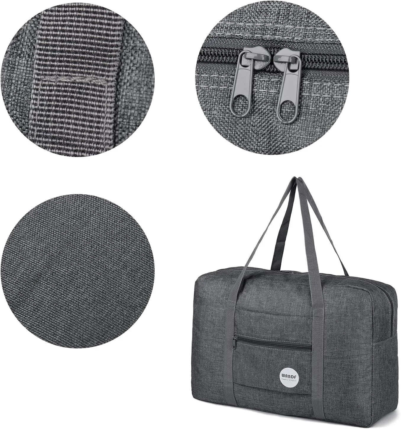 WANDF For Spirit Airlines Personal Item Bag 18x14x8 Travel Duffel Bag Underseat Foldable Carry-on Luggage for Women