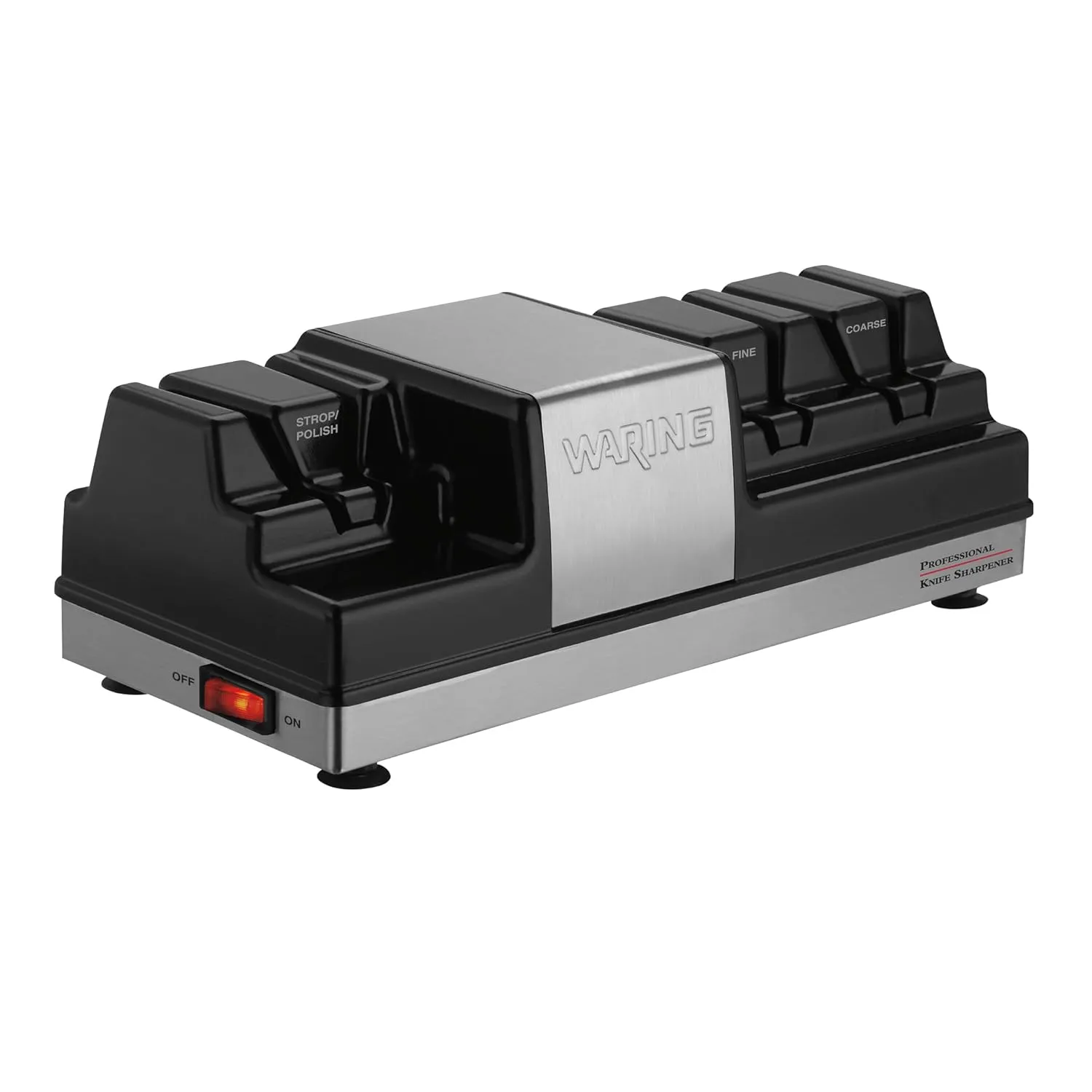 Waring Commercial WKS800 Commercial 3-Station Knife Sharpener with 2 Grinding and 1 Stropping Wheel