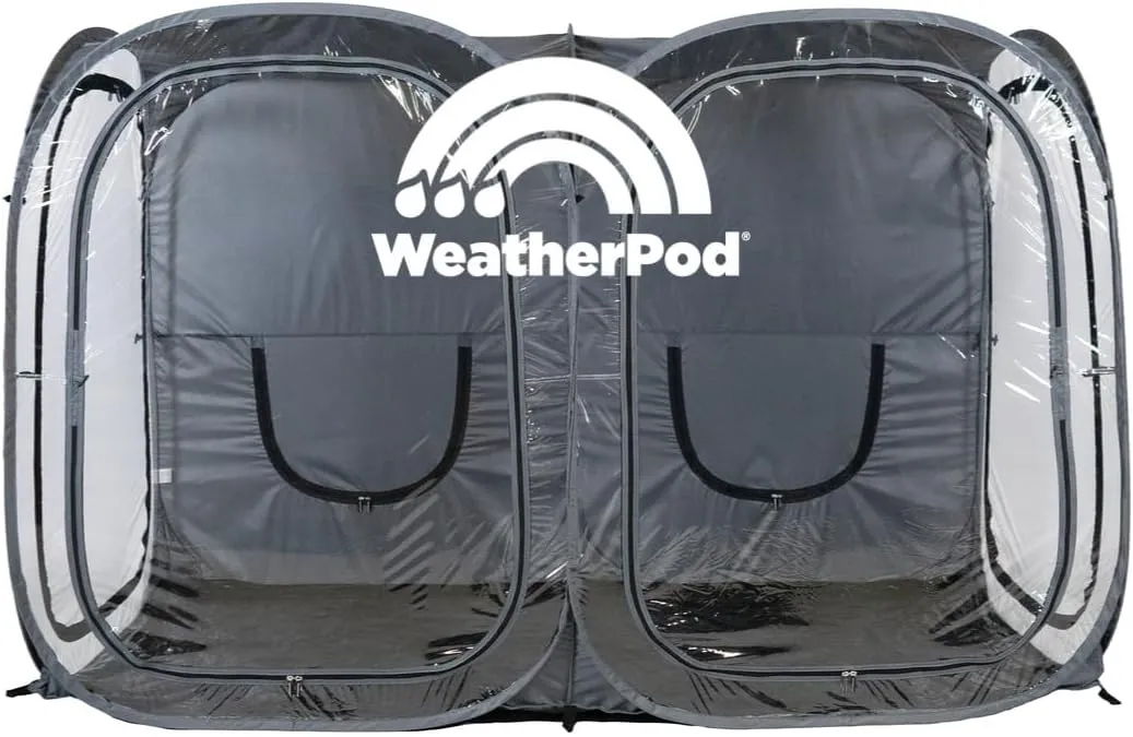 WeatherPod® Side-by-Side™ 2-4 Person The Original Pop-Up Pod - Stay Warm, Dry, and Out of The Sun - Weather Pod for Sports, Rain, or Wind - 2 to 4 Person Pop Up Pod - Simple to Set Up and Tear Down