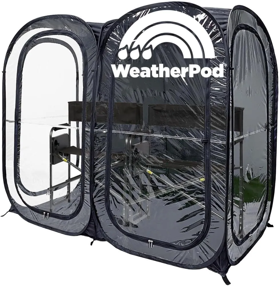 WeatherPod® The Original Shark Tank Side-by-Side™ 2-4 Person Pop-Up Pod - Stay Warm, Dry, and Out of The Sun - Weather Pod for Sports, Rain, or Wind - Simple to Set Up and Tear Down