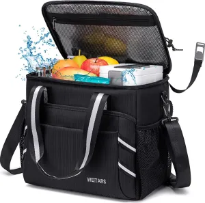 Weitars Lunch Box for Men Work,Lunch Bag for Men Heavy Duty,Leakproof Insulated Large Lunch Cooler Soft Cooler Bag with Adjustable Strap Side Pocket,Lunch Box for Work Camping Fishing Beach