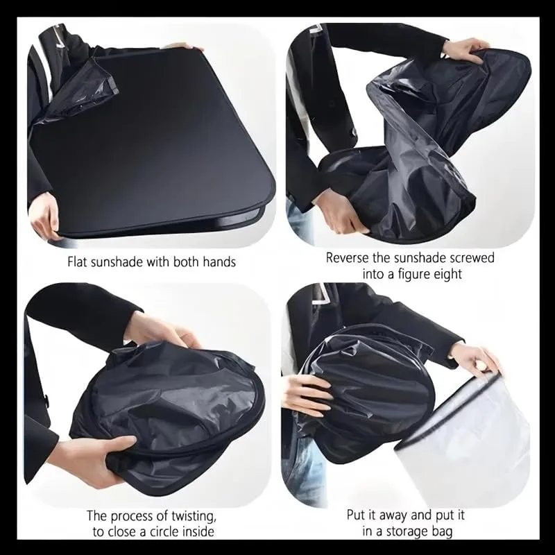 Windshield Sun Shade for Mazda Axela B-Series Biante, Foldable Heat Reflective Sunshade with Storage Bag, UV Protection & Easy Install Summer Car Accessories,145 * 80cm