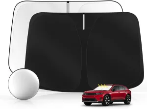 Windshield Sun Shade for Mazda Axela B-Series Biante, Foldable Heat Reflective Sunshade with Storage Bag, UV Protection & Easy Install Summer Car Accessories,145 * 80cm