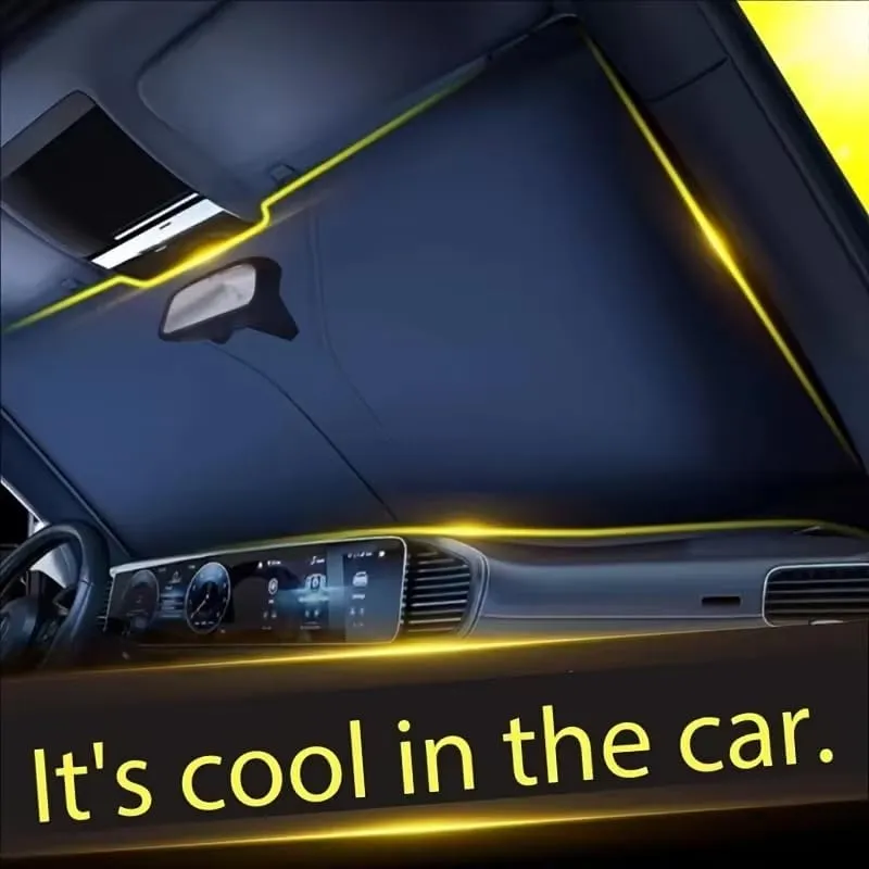 Windshield Sun Shade for Mazda Axela B-Series Biante, Foldable Heat Reflective Sunshade with Storage Bag, UV Protection & Easy Install Summer Car Accessories,145 * 80cm