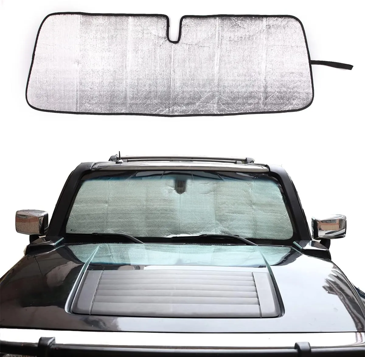 Windshield Sunshade Compatible with Hummer H3 2005-2009, Folding Car Sun Shade for Front Window, Auto Sun Protection Visors Blocks UV Rays and Keeps Vehicle Cool, 1 PCS(Fit for H3)