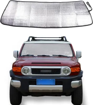 Windshield Sunshade Fit for Toyota FJ Cruiser 2007-2021, Folding Car Sun Shade for Front Window, Auto Sun Protection Visors Blocks UV Rays and Keeps Vehicle Cool, 1PCS