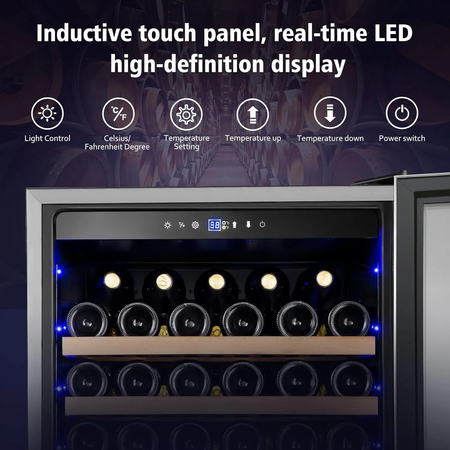 Wine Cooler Refrigerator, 179 Bottles Professional Wine Fridge with Powerful Compressor,Quiet Operation and Elegant Design for Wine Lovers