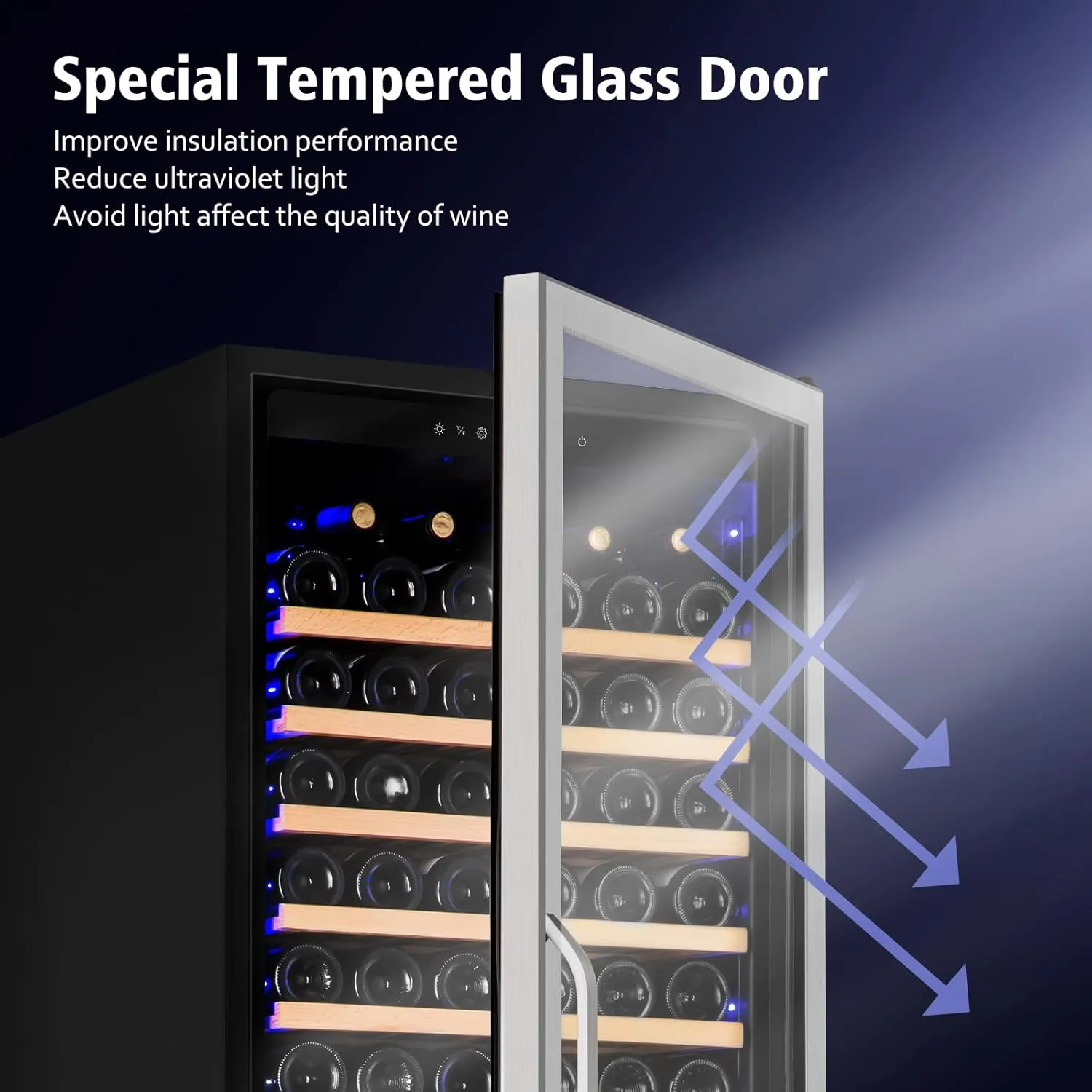 Wine Cooler Refrigerator, 179 Bottles Professional Wine Fridge with Powerful Compressor,Quiet Operation and Elegant Design for Wine Lovers