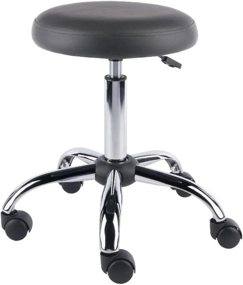 Winsome Wood Clyde Adjustable Cushion Seat Swivel Stool - Charcoal and Chrome