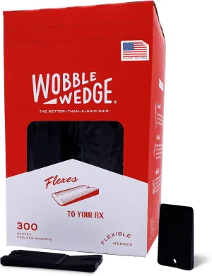 Wobble Wedges Flexible Plastic Shims - Multi-Purpose Wedges for Home Improvement and Workplace - The Ideal Table Shims, Toilet Shims, and Furniture Levelers - 300 Black Wedges
