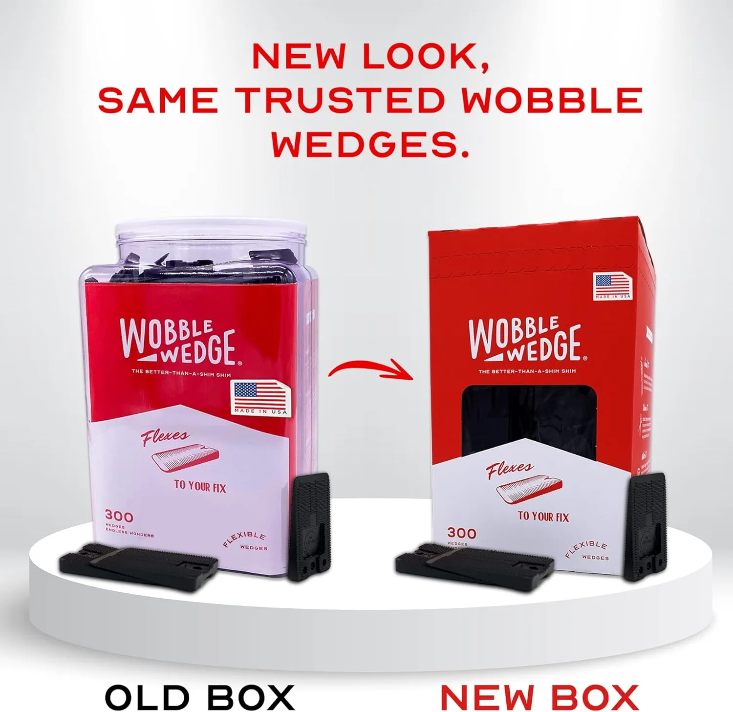 Wobble Wedges Flexible Plastic Shims - Multi-Purpose Wedges for Home Improvement and Workplace - The Ideal Table Shims, Toilet Shims, and Furniture Levelers - 300 Black Wedges