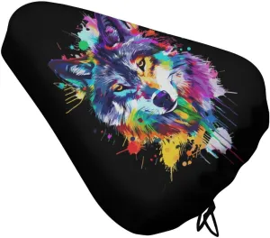Wolf Splash Animal Face Bike Seat Cushion Cover Waterproof Bicycles Saddle Protector Accessories