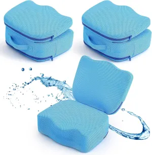 Yerliker 2 Pcs Foldable Hot Tub Booster Seat, Inflatable Adjustable 2 Heights Extra Thick Hot Tub Pillow Bath Seat with Back Support Cushions for Adults Swimming Pool Spa Bathtub Indoor Outdoor (Blue)
