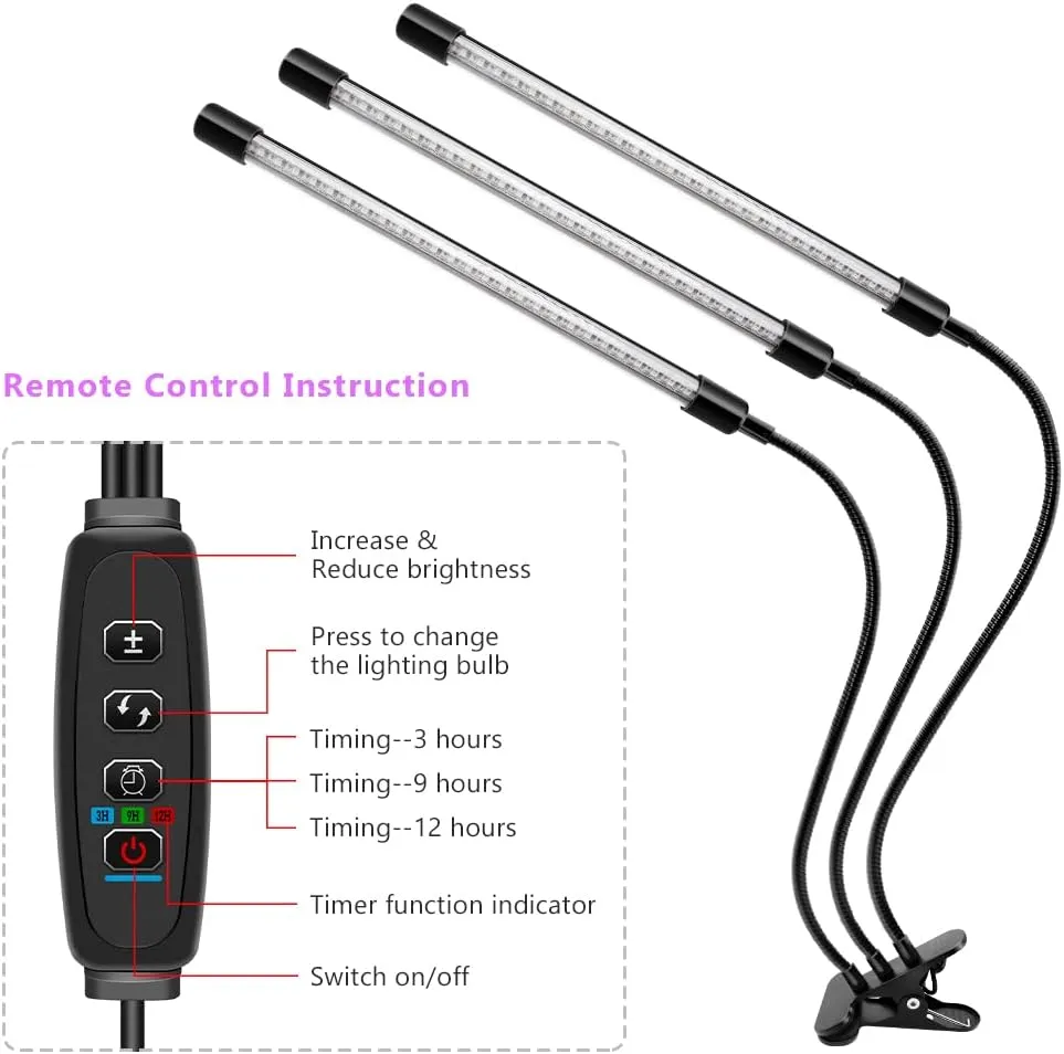YGS-Tech LED Black Light 3-Head, 30W UV Light Fixture with Clamp, 395-405nm UV Gooseneck Lamp USB Powered for Blacklight Party, Stage Lighting, Resin Cure, 3D Print