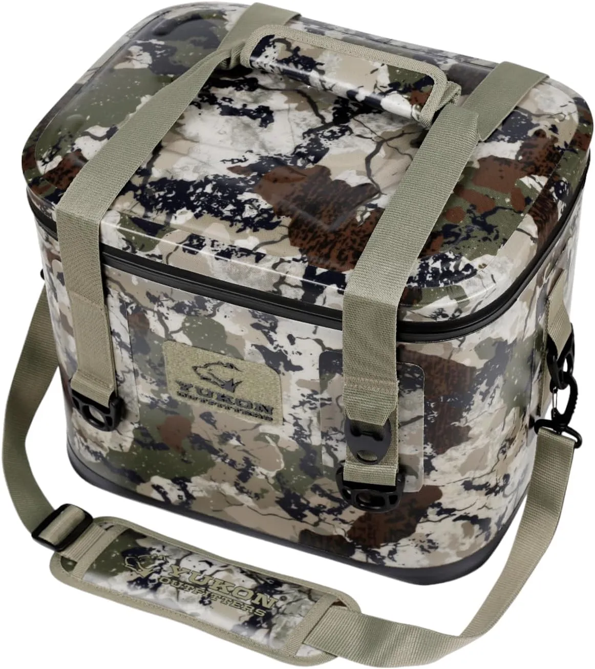 Yukon Outfitters 30 Can Tech Cooler Bag, 54-Liter Durable TRU Welded Leakproof Insulated Outdoor Camping Boating Meal & Drink Lunchbox w/Airtight Zippers, Padded Carry Handle & Shoulder Strap