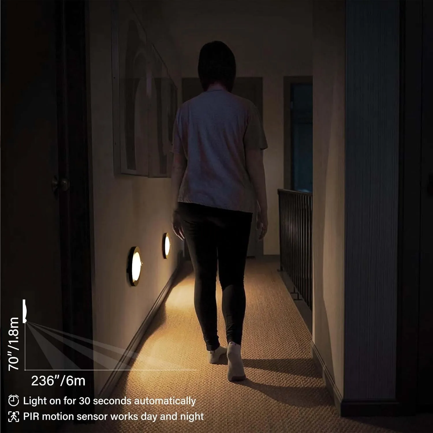 ZAGO 6" 120 Volts Closet Light Wired, Black PIR Motion Sensor Ceiling Disc Light, 15 Watts, 1100 Lumens, CRI>80, 5000K Daylight White for Closet, Laundry, Garage, Pantry, Wet Location, ETL, 2 Packs…