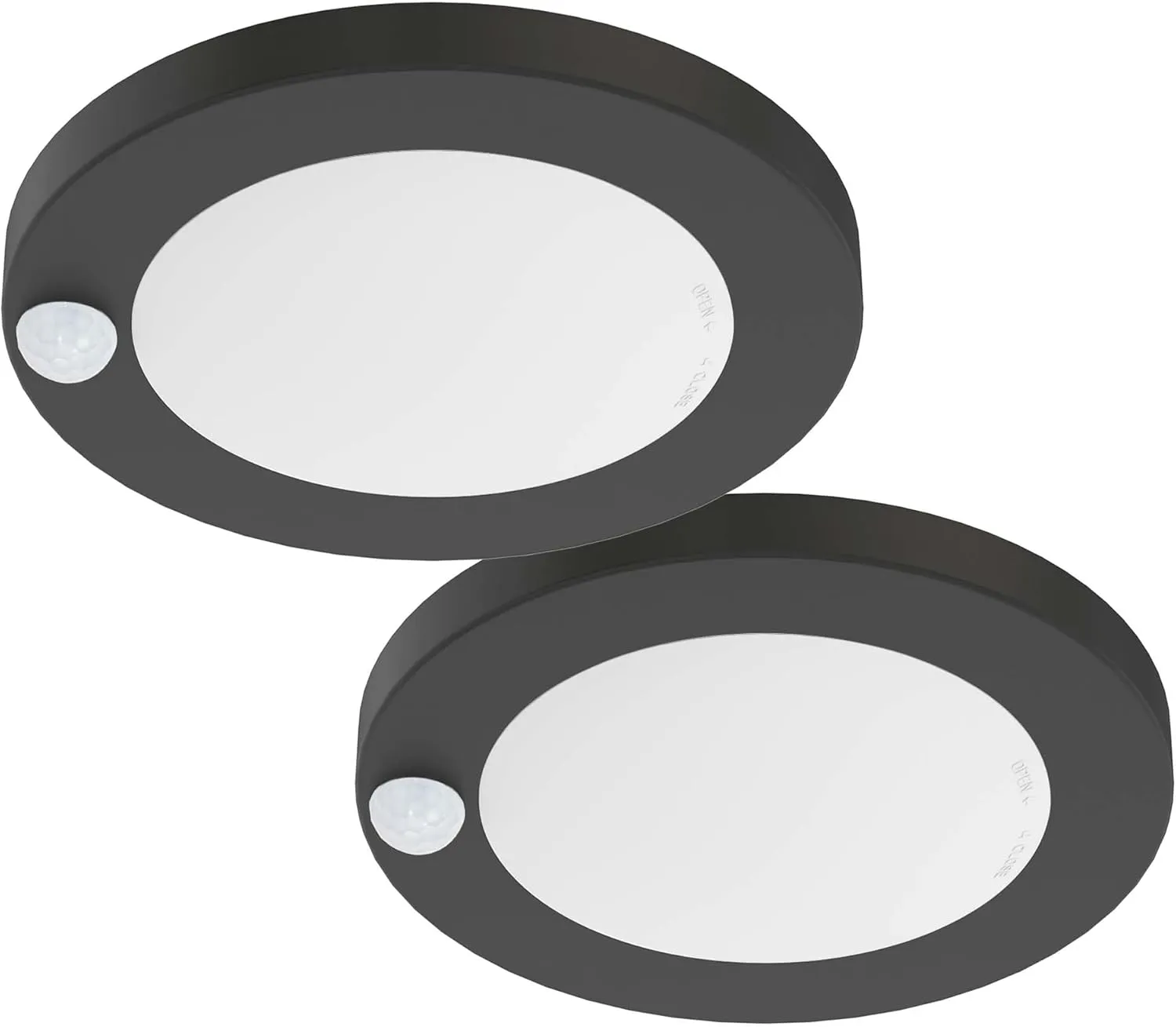 ZAGO 6" 120 Volts Closet Light Wired, Black PIR Motion Sensor Ceiling Disc Light, 15 Watts, 1100 Lumens, CRI>80, 5000K Daylight White for Closet, Laundry, Garage, Pantry, Wet Location, ETL, 2 Packs…